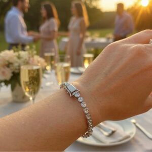 Lenox Sterling Silver .925 Tennis Bracelet w/ Clear CZ Stones – 7.5”